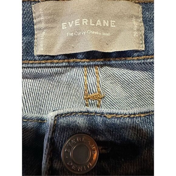 Everlane The Curvy Cheeky Straight Jean Classic Blue Raw Hem High rise sz 29 - Picture 6 of 12